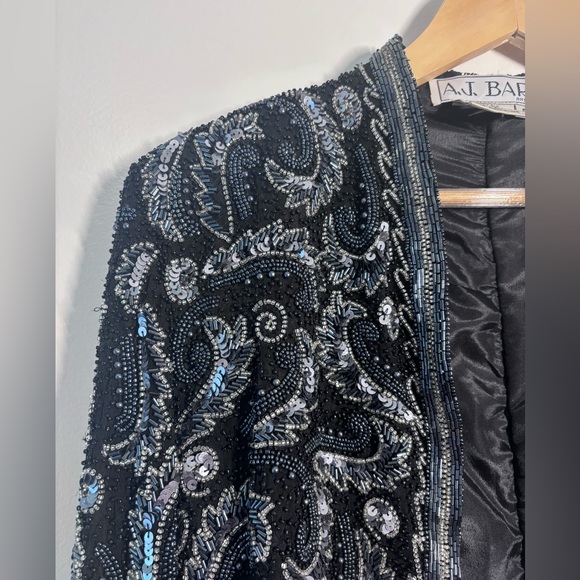 Vintage A.J. Bari Silk Beaded Cropped Jacket – Size Small - Picture 2 of 6